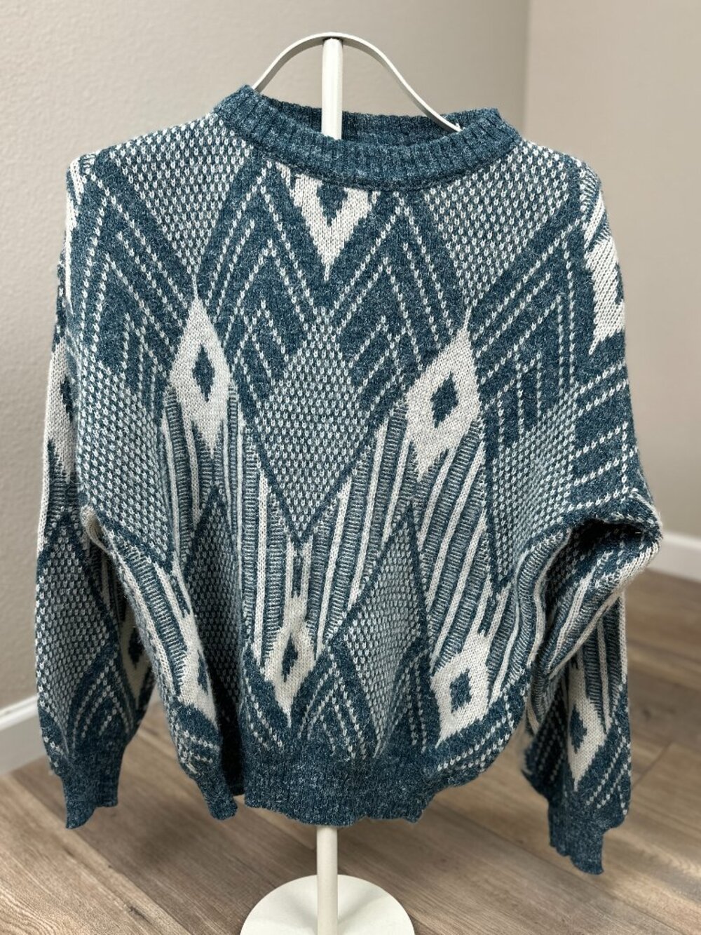 Collezione Per Te Colore Vintage Men’s M Geometric Knit Sweater Made in Italy